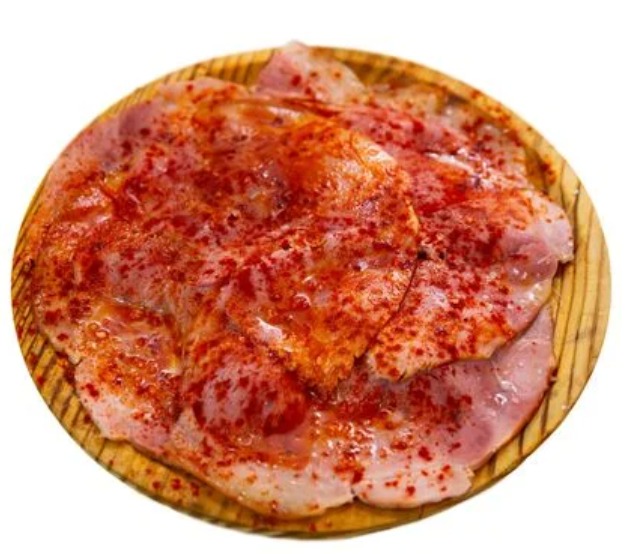 Bimi a la vinagreta acompañado de lacón con pimentón y lentejas viudas